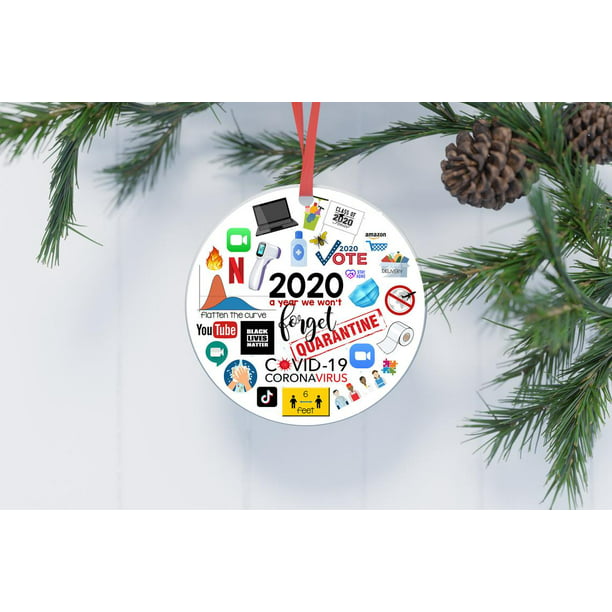 2020 Virus Ornament Quarantine Pandemic Commemorate Christmas Tree Decor Doll